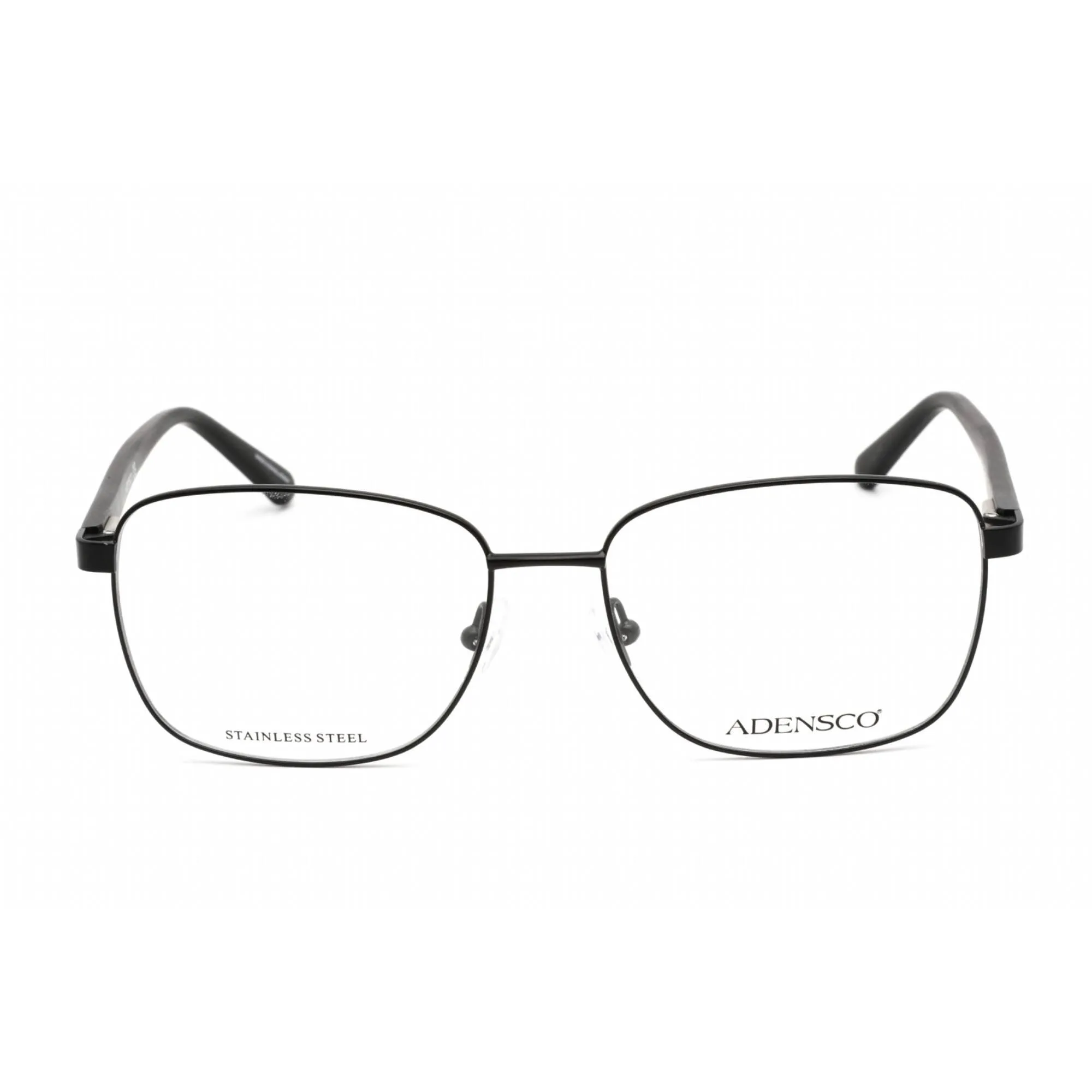Adensco Men's Eyeglasses - Matte Black Stainless Steel Square Frame | AD 138 0003 00