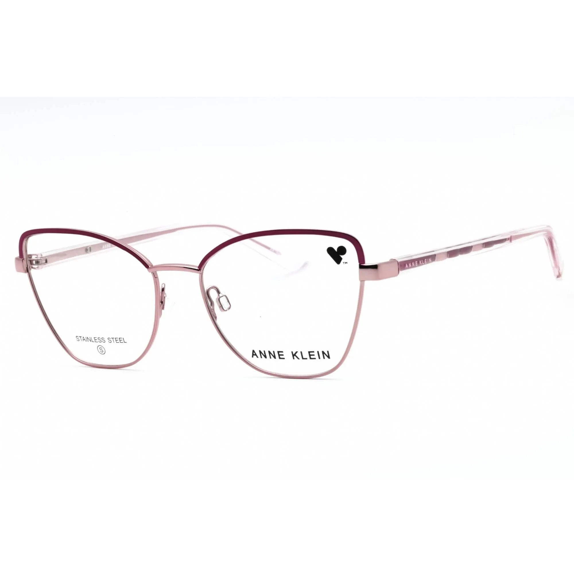 Anne Klein Women's Eyeglasses - Rose Gold Metal Full Rim Cat Eye Frame | AK5112 771