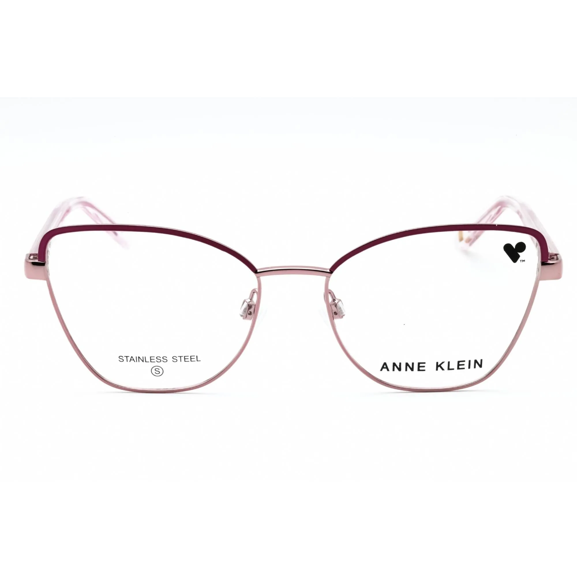 Anne Klein Women's Eyeglasses - Rose Gold Metal Full Rim Cat Eye Frame | AK5112 771