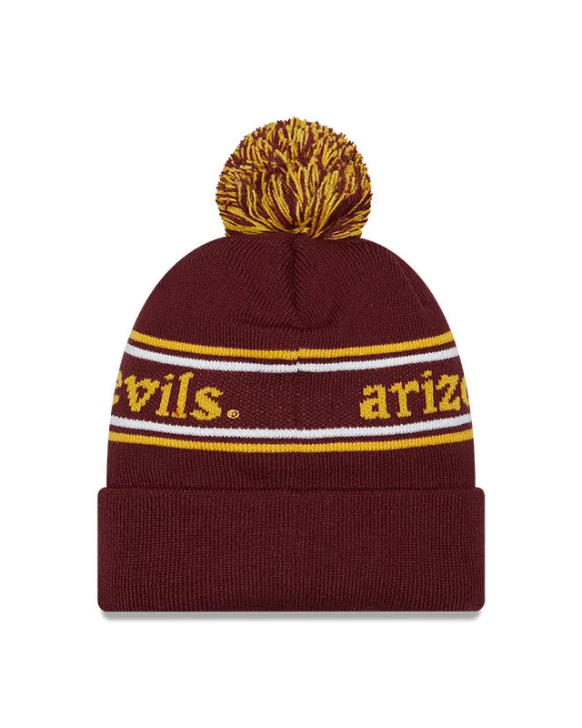Arizona State Sun Devils Maroon New Era Marquee Cuffed Knit Hat with Pom