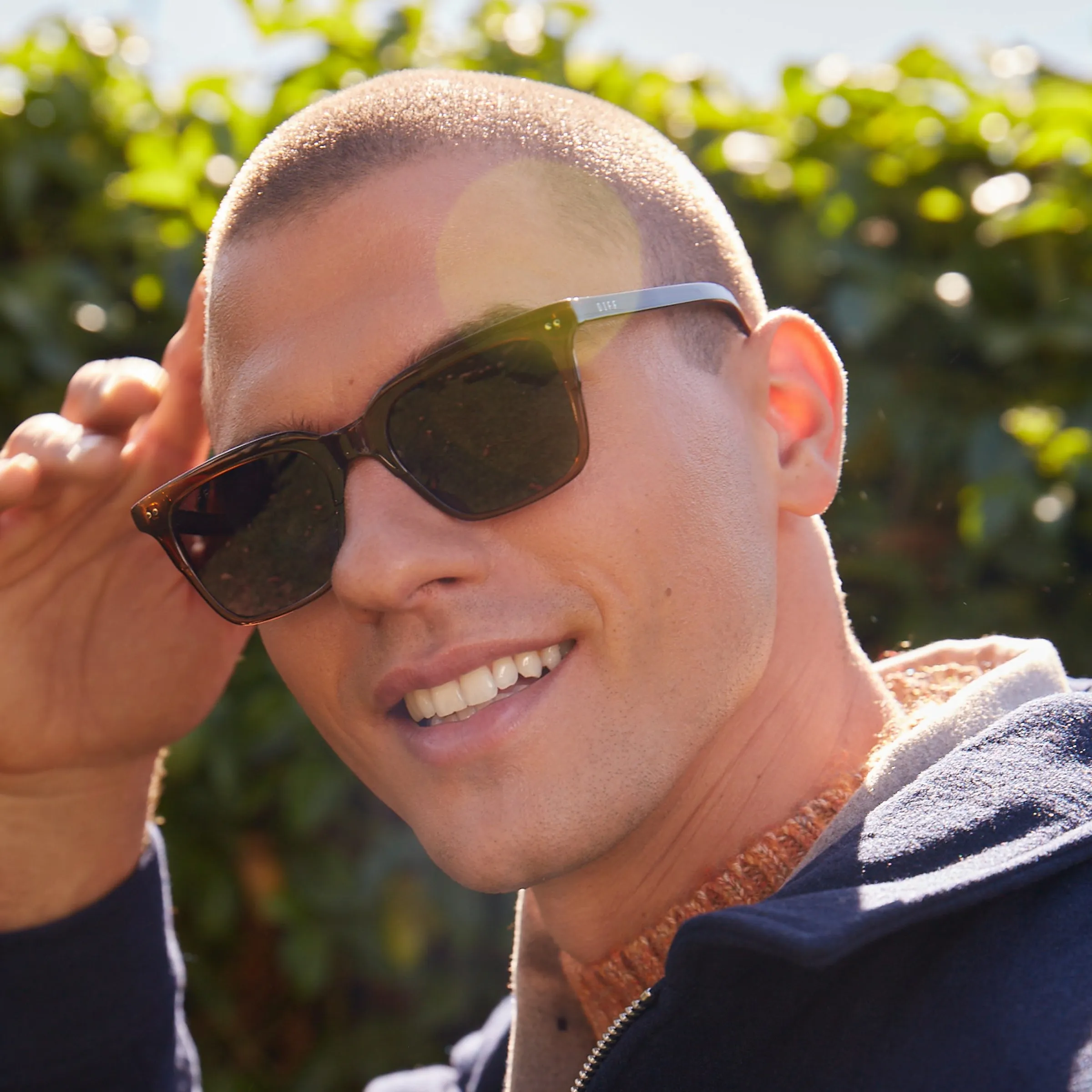 BILLIE XL - DARK OLIVE CRYSTAL   G15   POLARIZED SUNGLASSES