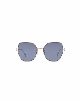 Blue Lens Baguette Sunglasses