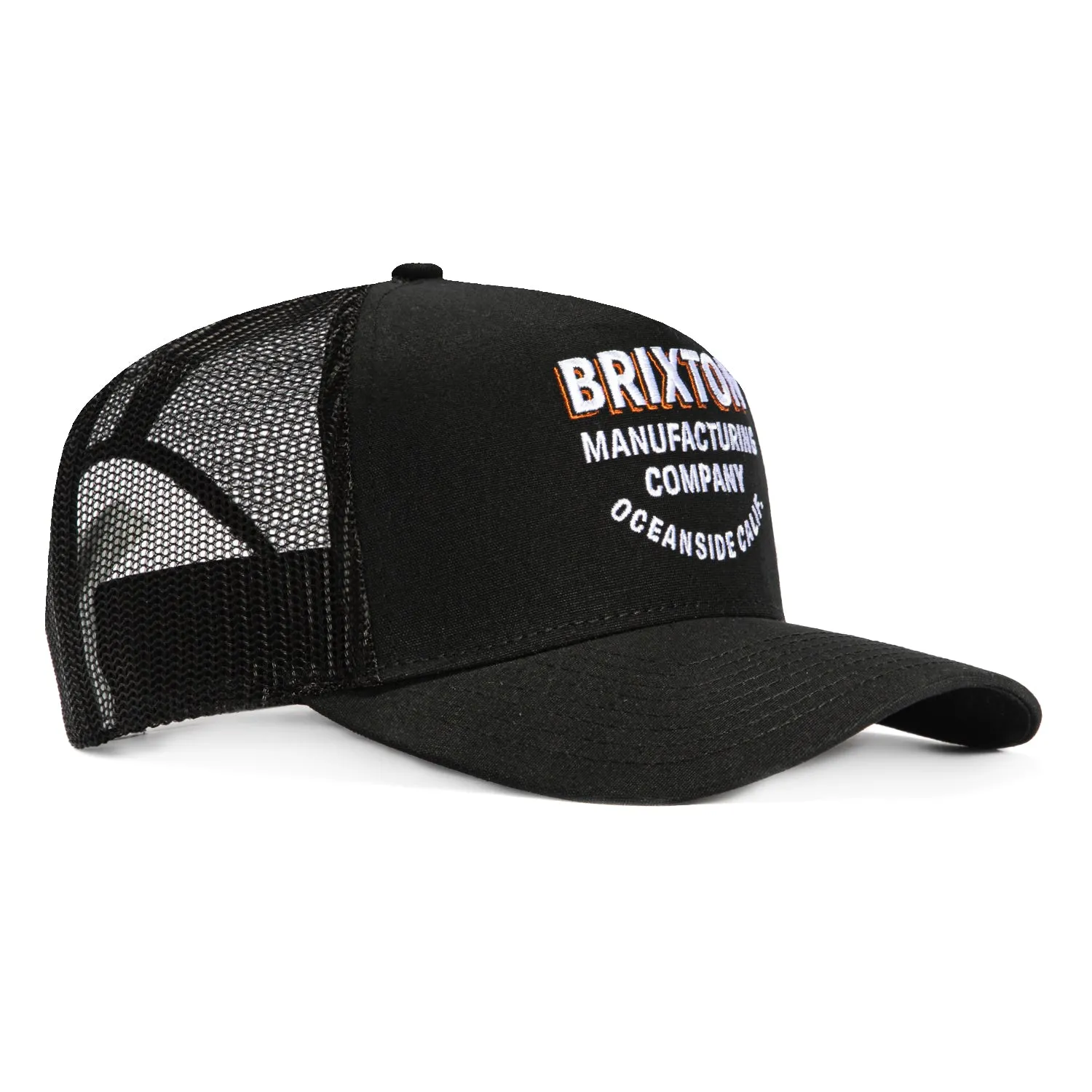 Brixton Redoubt Mesh Snapback Trucker Hat - Black