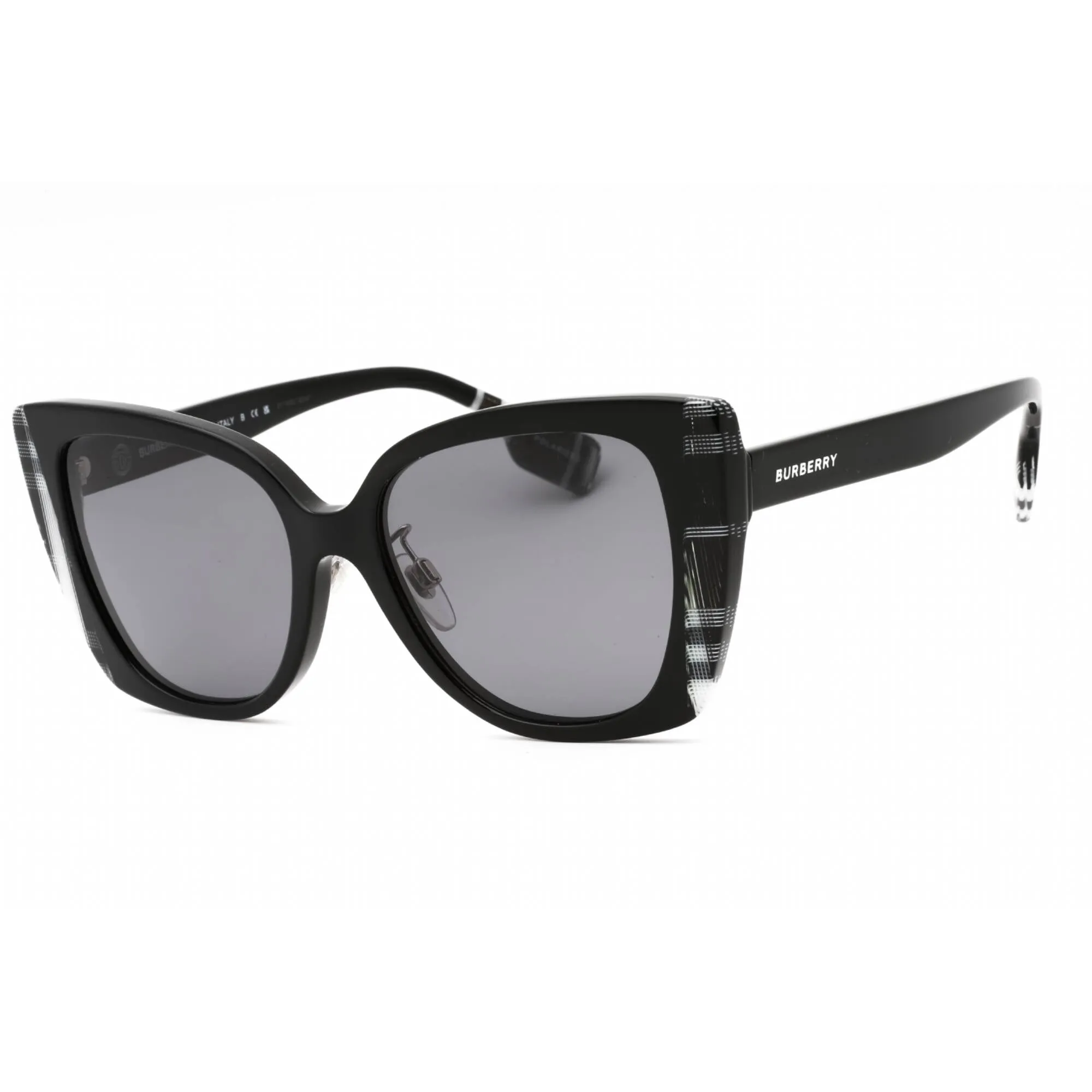 Burberry Women's Sunglasses - Black/Check White Black Cat Eye Frame | 0BE4393F 405181