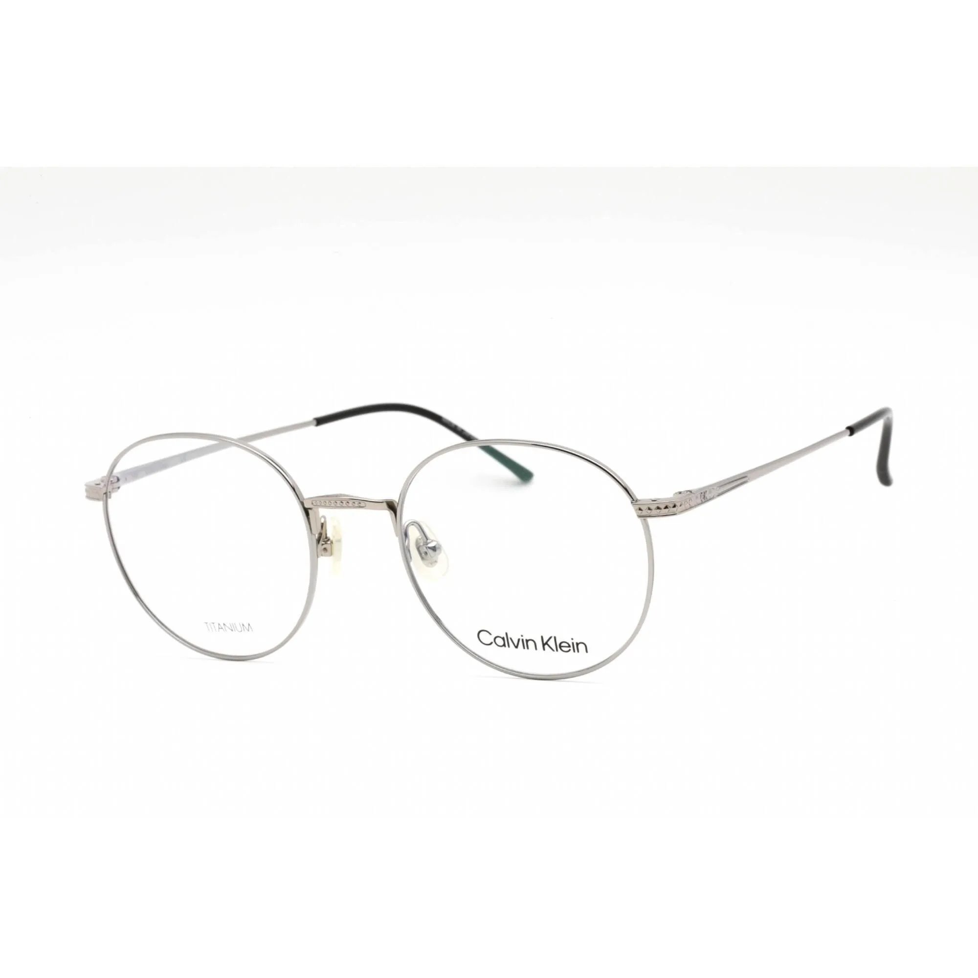 Calvin Klein Unisex Eyeglasses - Full Rim Round Silver Metal Frame | CK22108T 045
