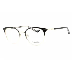 Calvin Klein Women's Eyeglasses - Full Rim Satin Black Metal Round Frame | CK21303 001