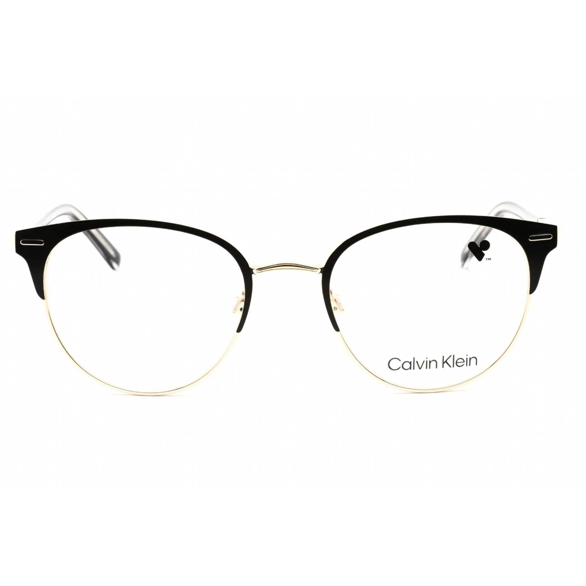 Calvin Klein Women's Eyeglasses - Full Rim Satin Black Metal Round Frame | CK21303 001