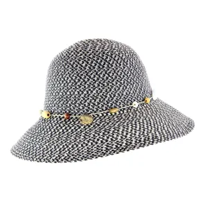 Cancer Council Ladies Bohemian Bucket Hat - Charcoal Fleck