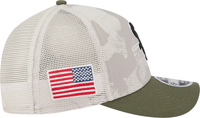 Chicago White Sox 2025 Armed Forces Day Camo New Era 9FORTY M-Crown Trucker Adjustable Hat