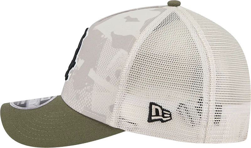 Chicago White Sox 2025 Armed Forces Day Camo New Era 9FORTY M-Crown Trucker Adjustable Hat
