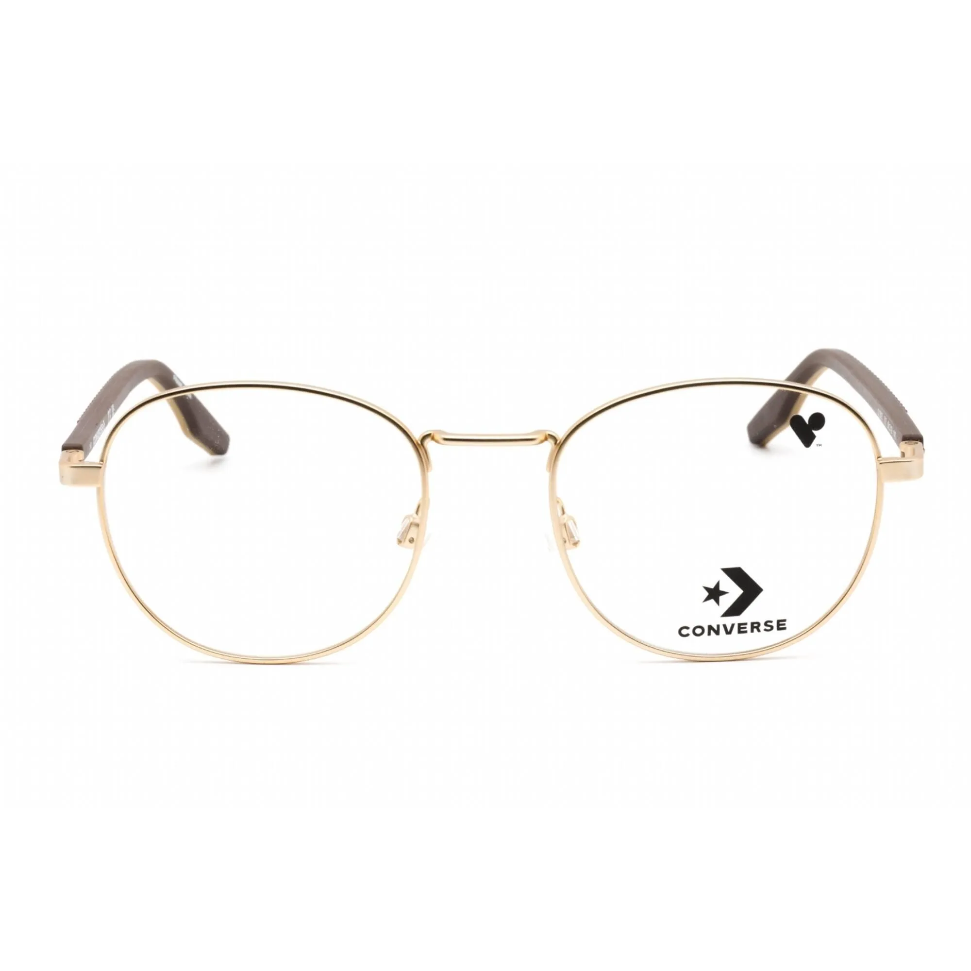 Converse Unisex Eyeglasses - Full Rim Satin Gold Metal Round Shape Frame | CV3015 717