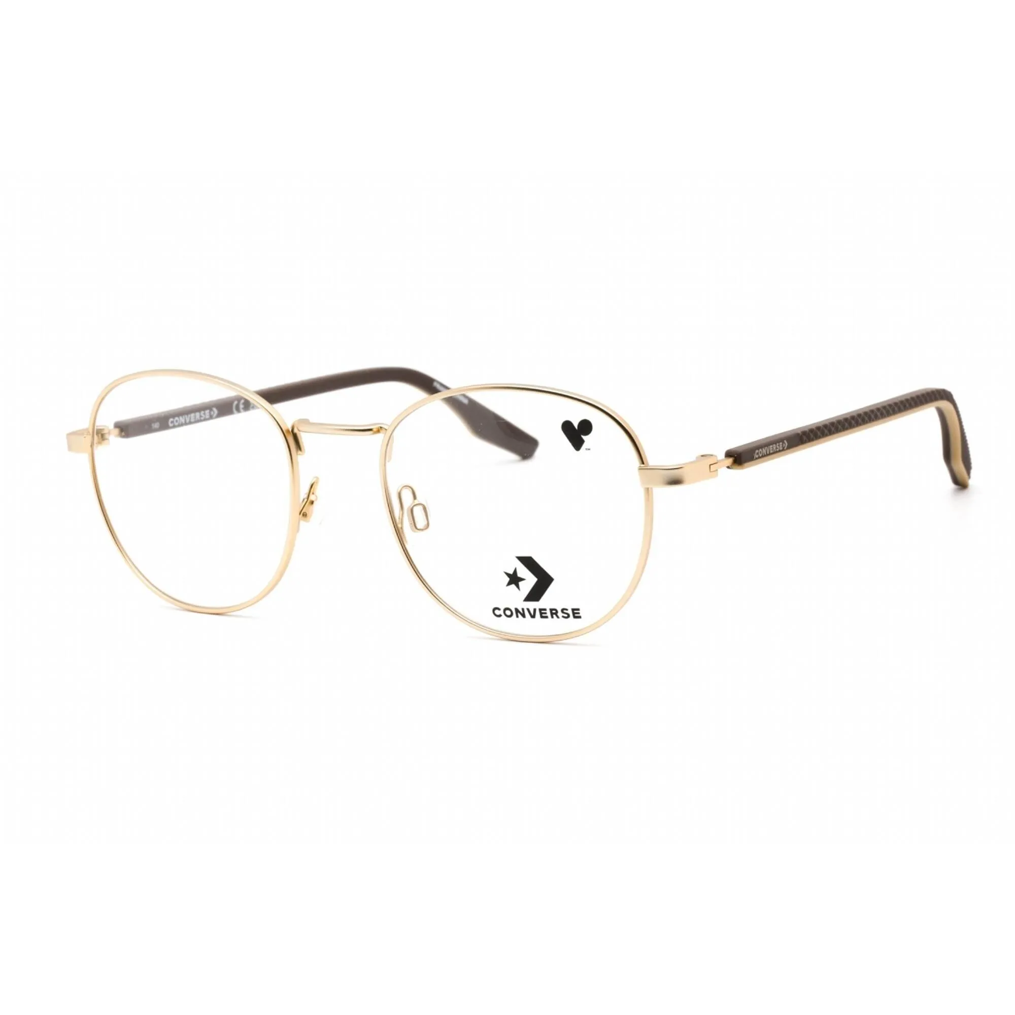 Converse Unisex Eyeglasses - Full Rim Satin Gold Metal Round Shape Frame | CV3015 717