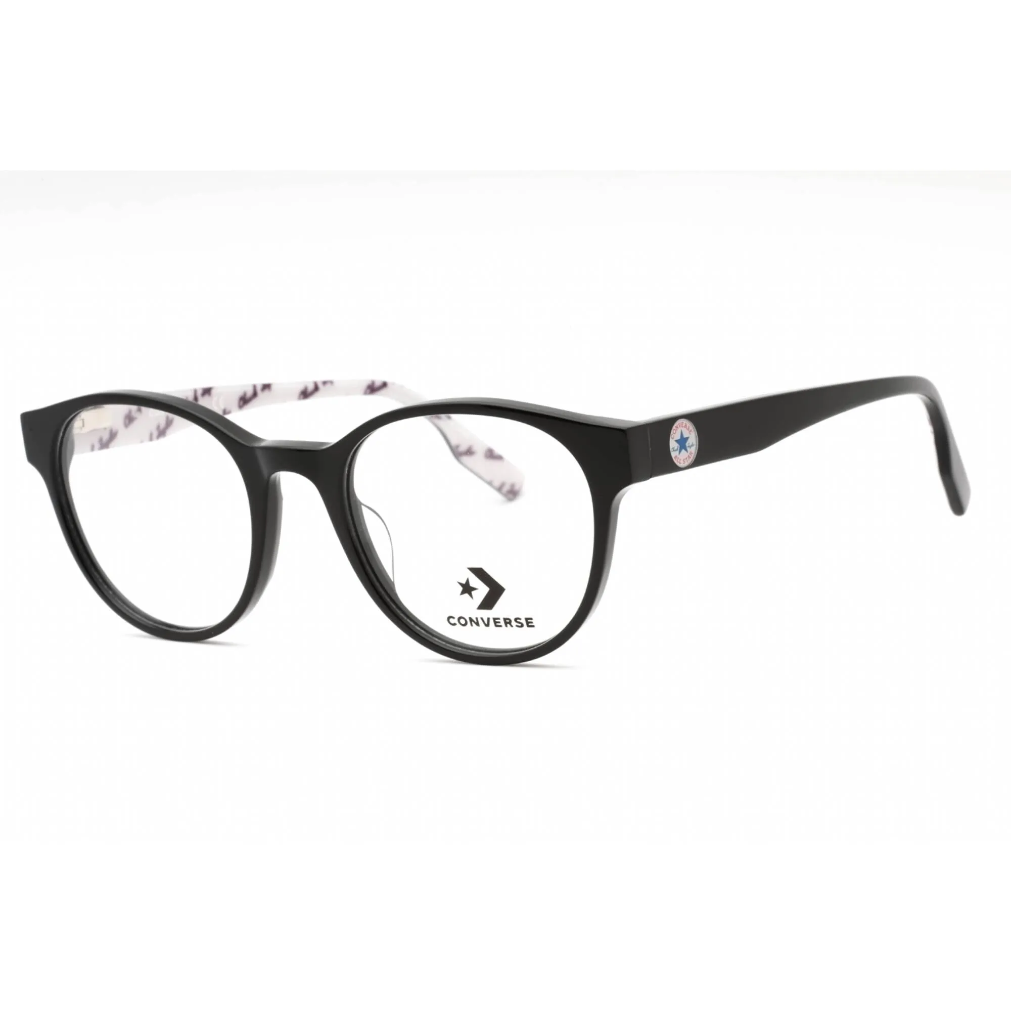 Converse Women's Eyeglasses - Black Plastic Round Shape Full Rim Frame | CV5002 001