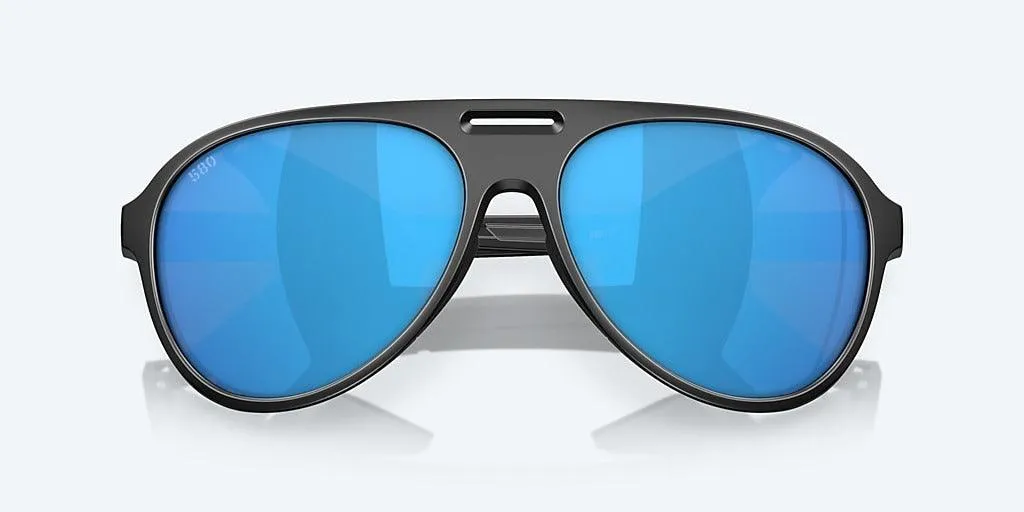 Costa Grand Catalina Matte Black Frame with Blue Mirror Lens 580G Polarized Sunglasses