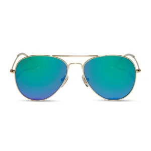 CRUZ - GOLD   BLUE MIRROR SUNGLASSES