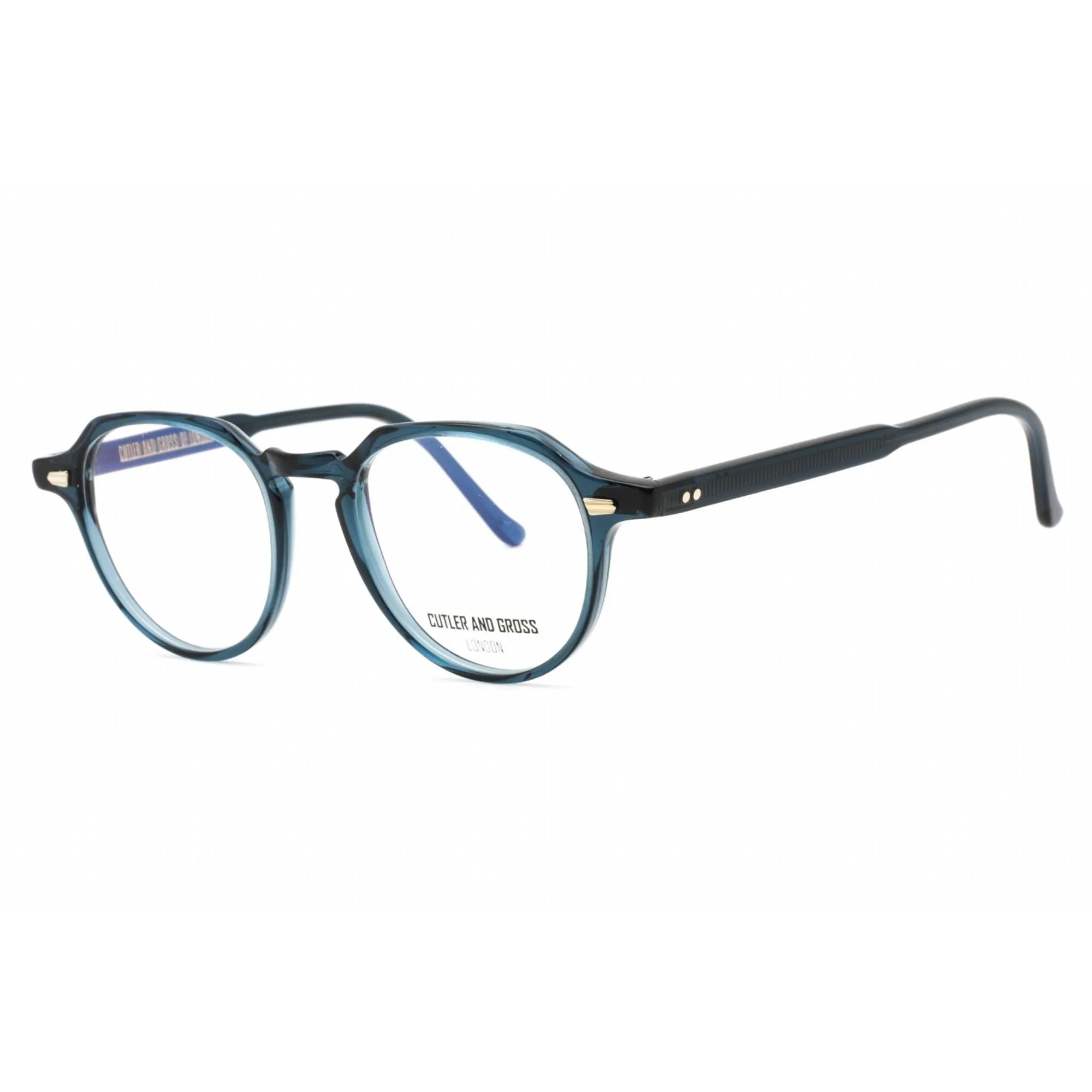 Cutler And Gross Unisex Eyeglasses - Blue Round Shape Frame Clear Lens | CG1313V2 004