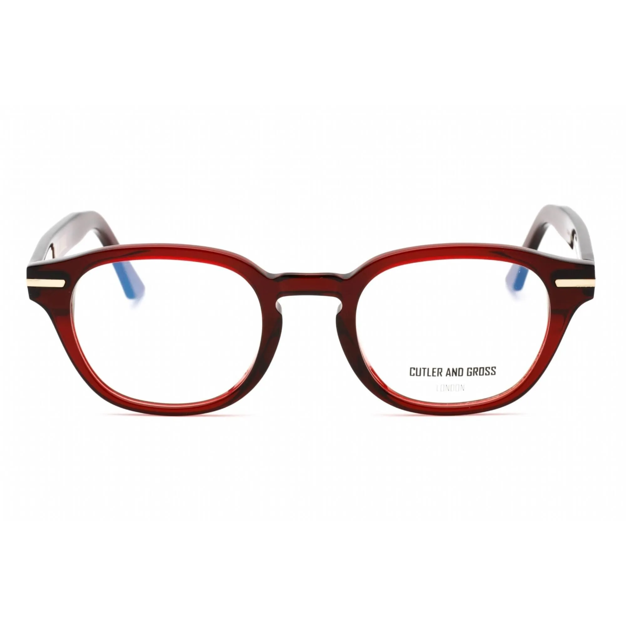 Cutler And Gross Unisex Eyeglasses - Bordeaux Red Frame Clear Demo Lens | CG1356 007