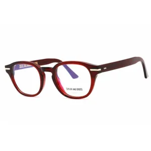 Cutler And Gross Unisex Eyeglasses - Bordeaux Red Frame Clear Demo Lens | CG1356 007