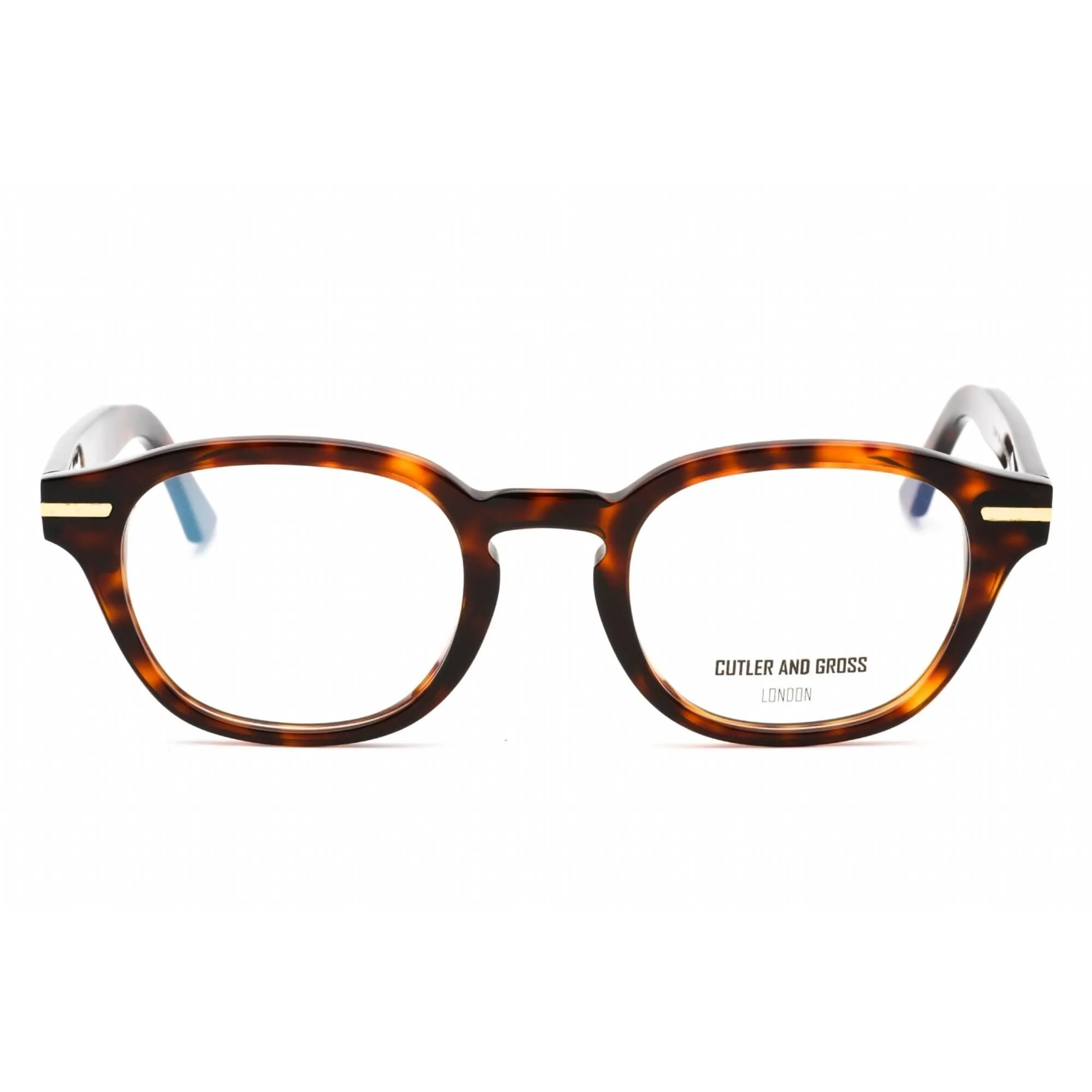 Cutler And Gross Unisex Eyeglasses - Dark Turtle Round Frame Clear Lens | CG1356 002