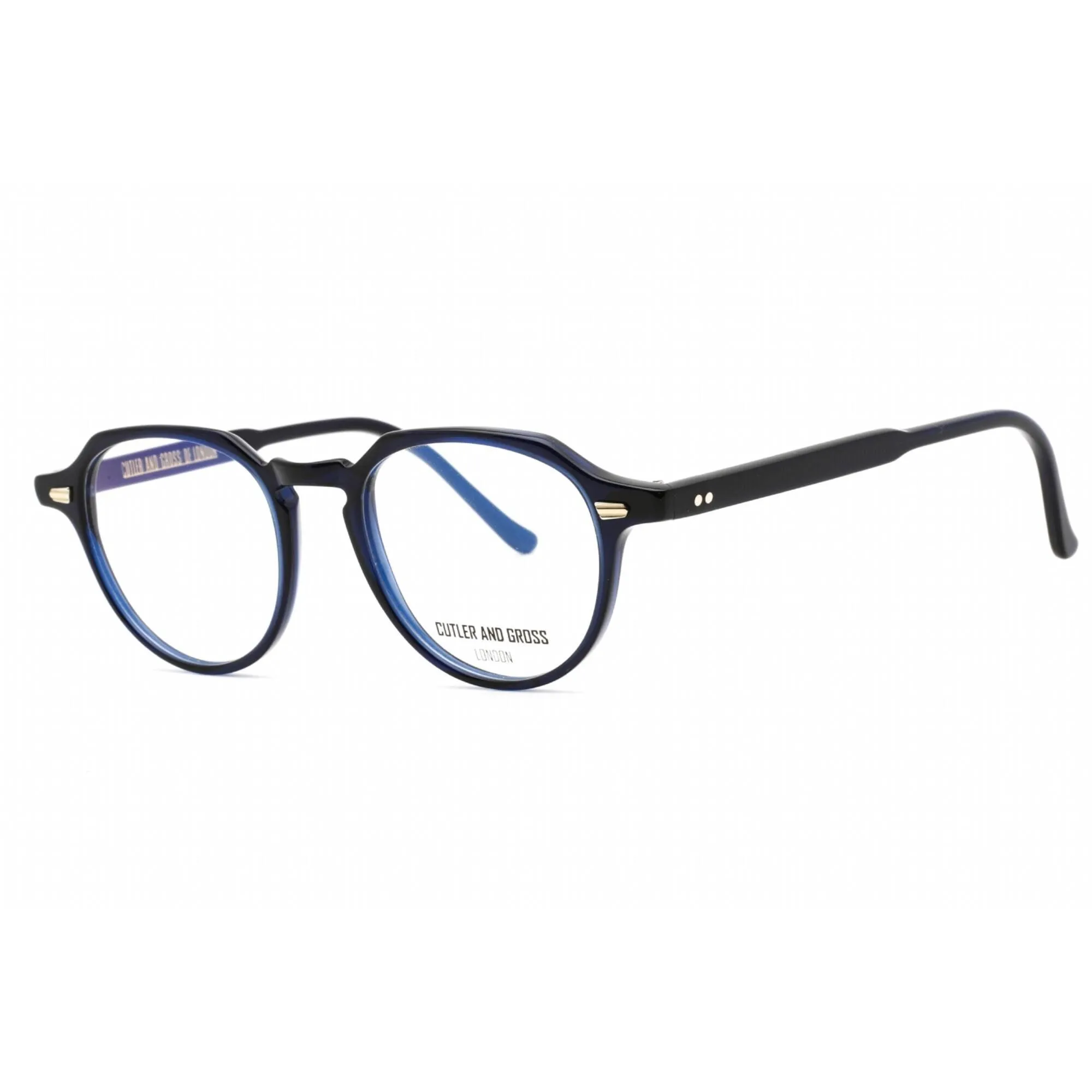 Cutler And Gross Unisex Eyeglasses - Navy Round Shape Frame Clear Lens | CG1313V2 003