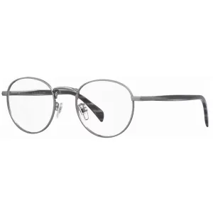 David Beckham Men's Eyeglasses - Ruthenium Grey Horn Metal Round Frame | DB 1127 0POH