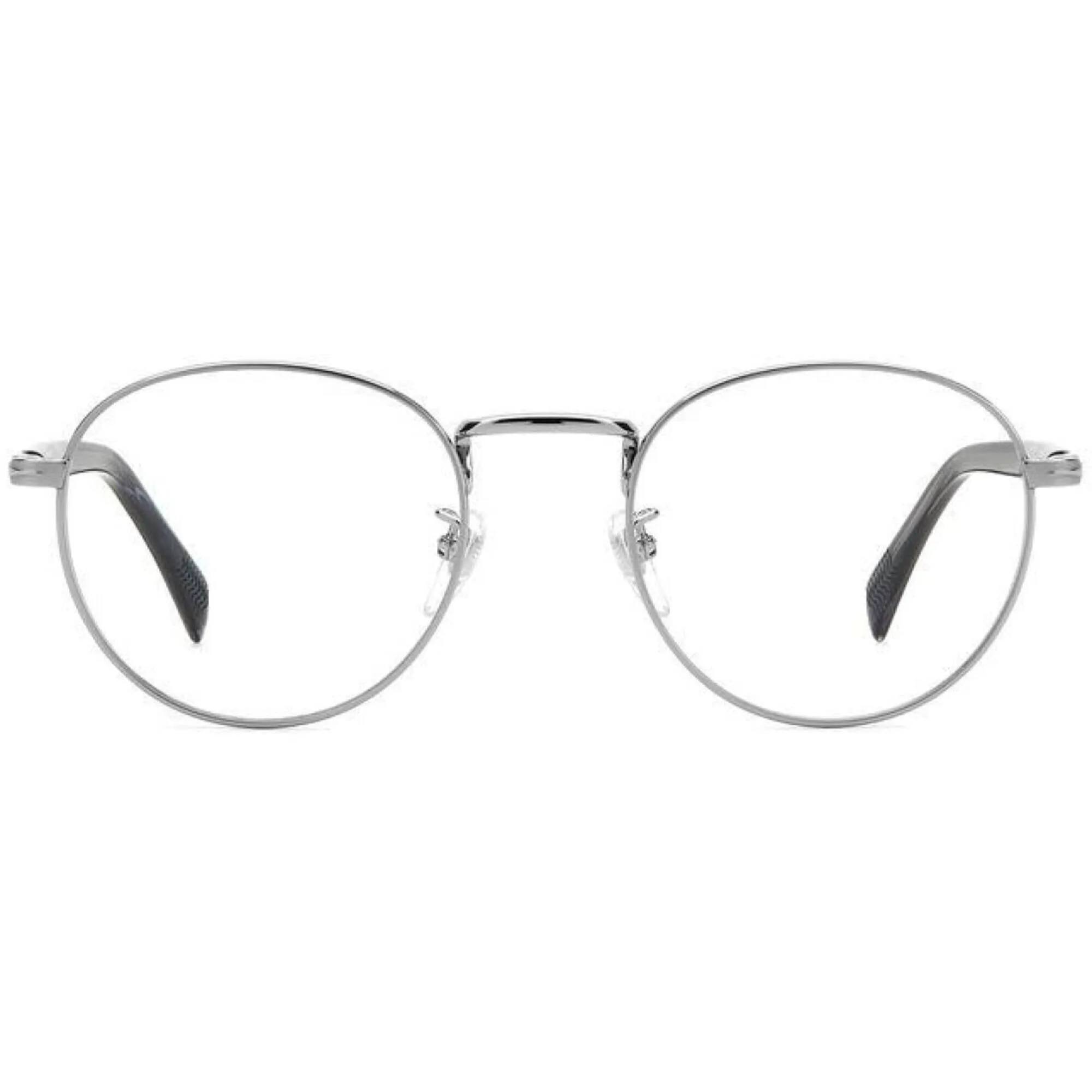 David Beckham Men's Eyeglasses - Ruthenium Grey Horn Metal Round Frame | DB 1127 0POH