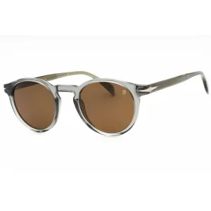 David Beckham Men's Sunglasses - Grey Gold Round Frame Brown Lens | DB 1036/S 0FT3 70