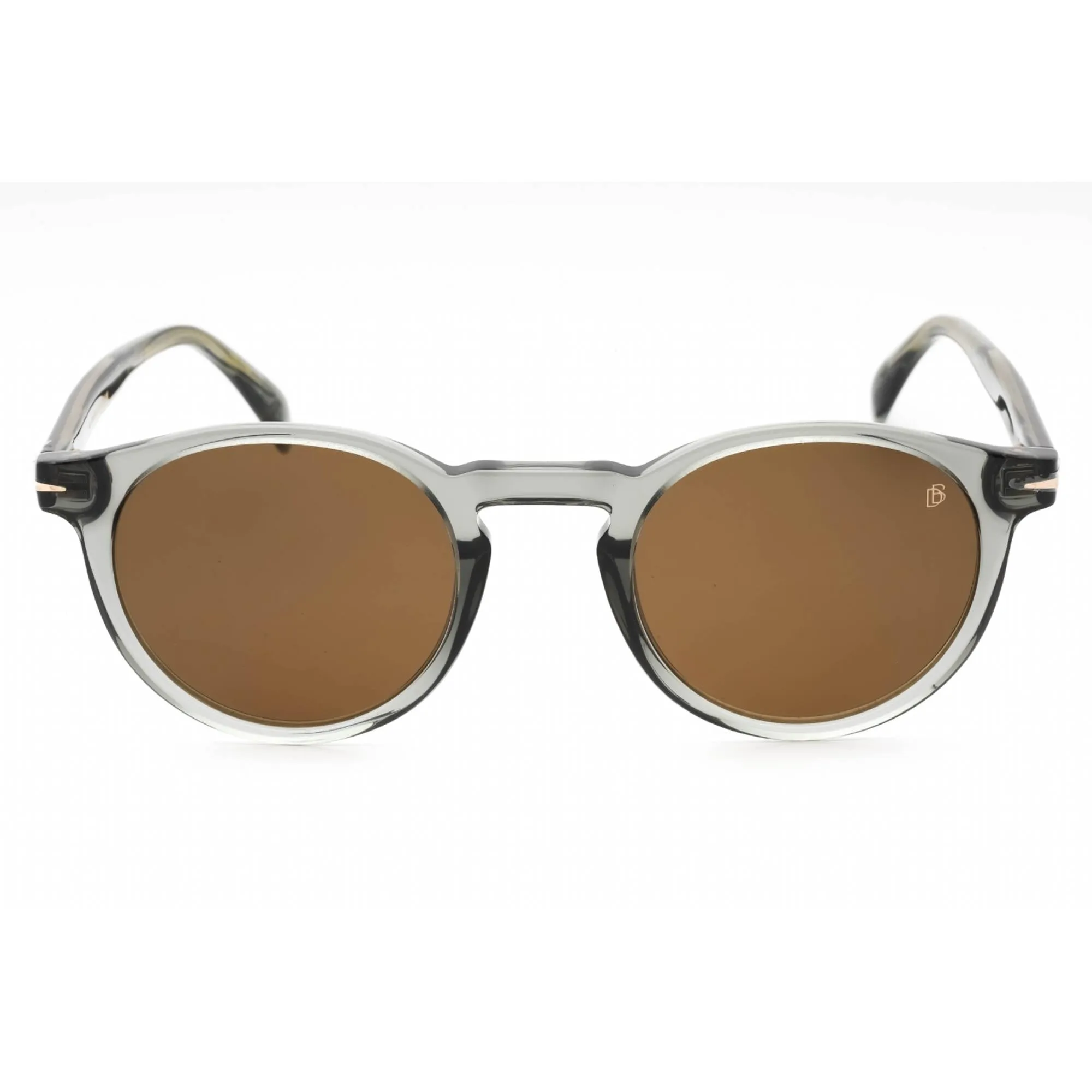 David Beckham Men's Sunglasses - Grey Gold Round Frame Brown Lens | DB 1036/S 0FT3 70