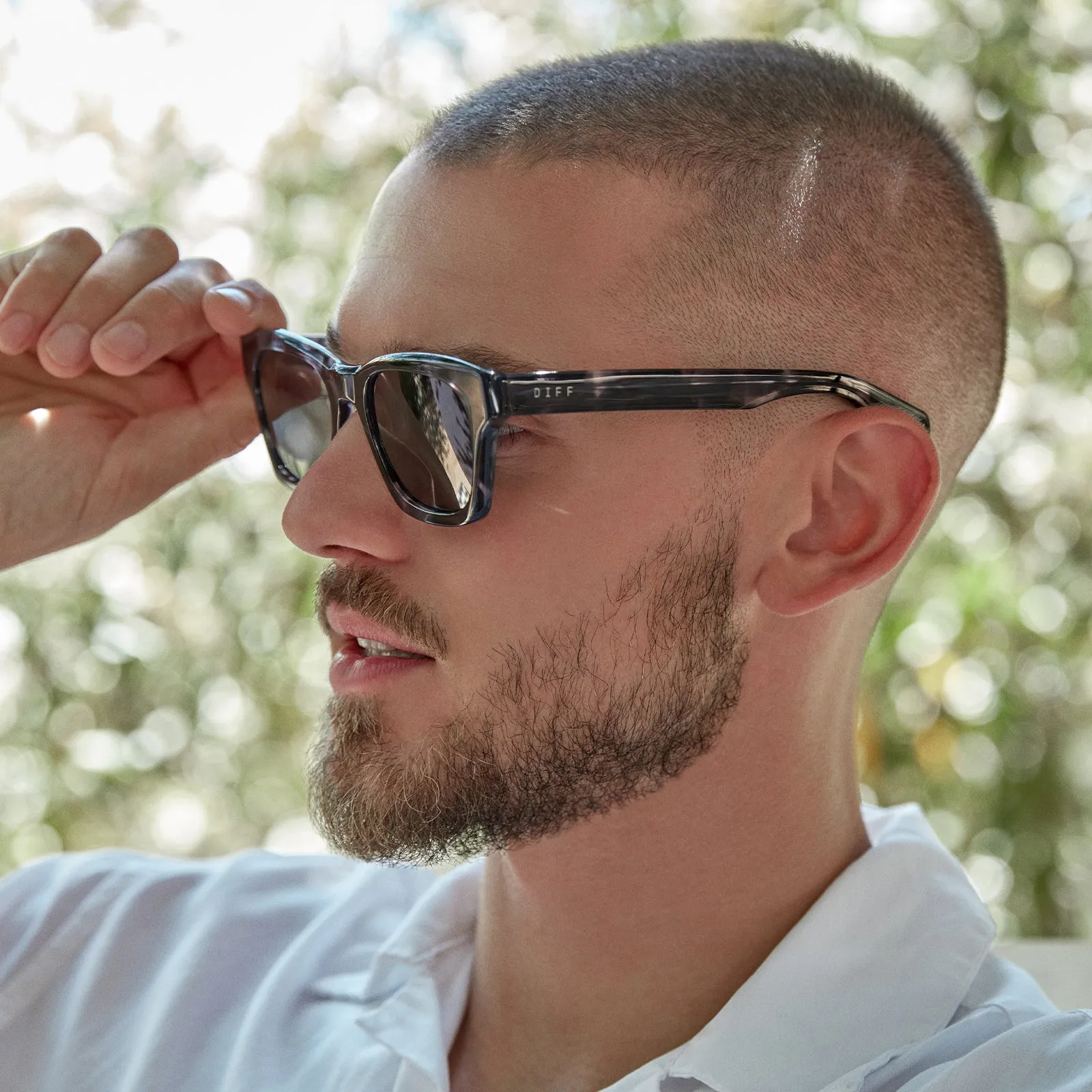 DEAN - BLACK MARBLE   GREY POLARIZED SUNGLASSES