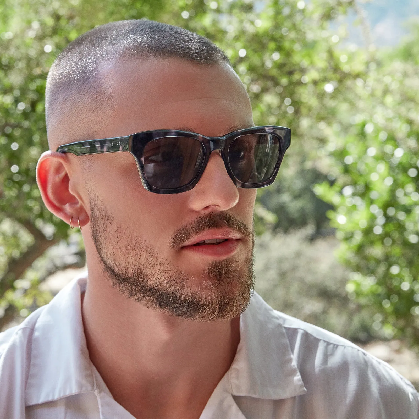DEAN - BLACK MARBLE   GREY POLARIZED SUNGLASSES