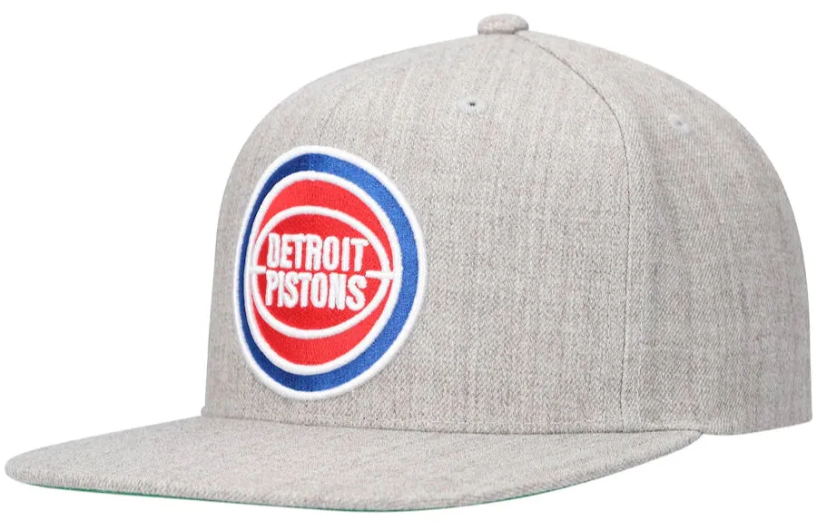 Detroit Pistons Gray Heather 2.0 Mitchell & Ness Snapback Hat