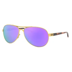 Feedback Polarized Sunglasses 4079 - 39 - 59 In Satin Gold/prizm Violet