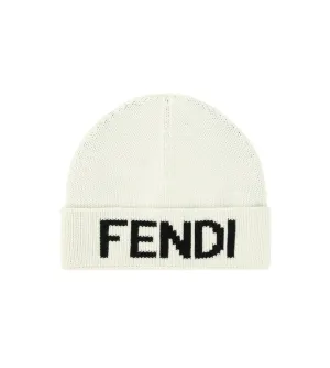 Fendi Logo Embroidered Beanie