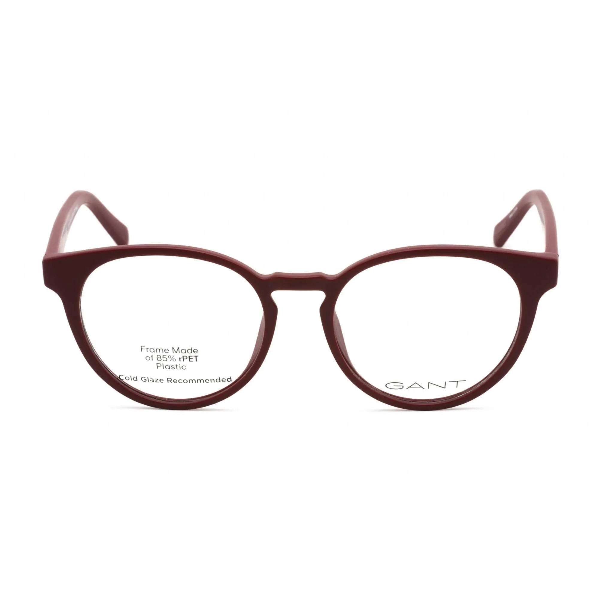 Gant Men's Eyeglasses - Full Rim Round Shape Matte Bordeaux Plastic Frame | GA3265 070
