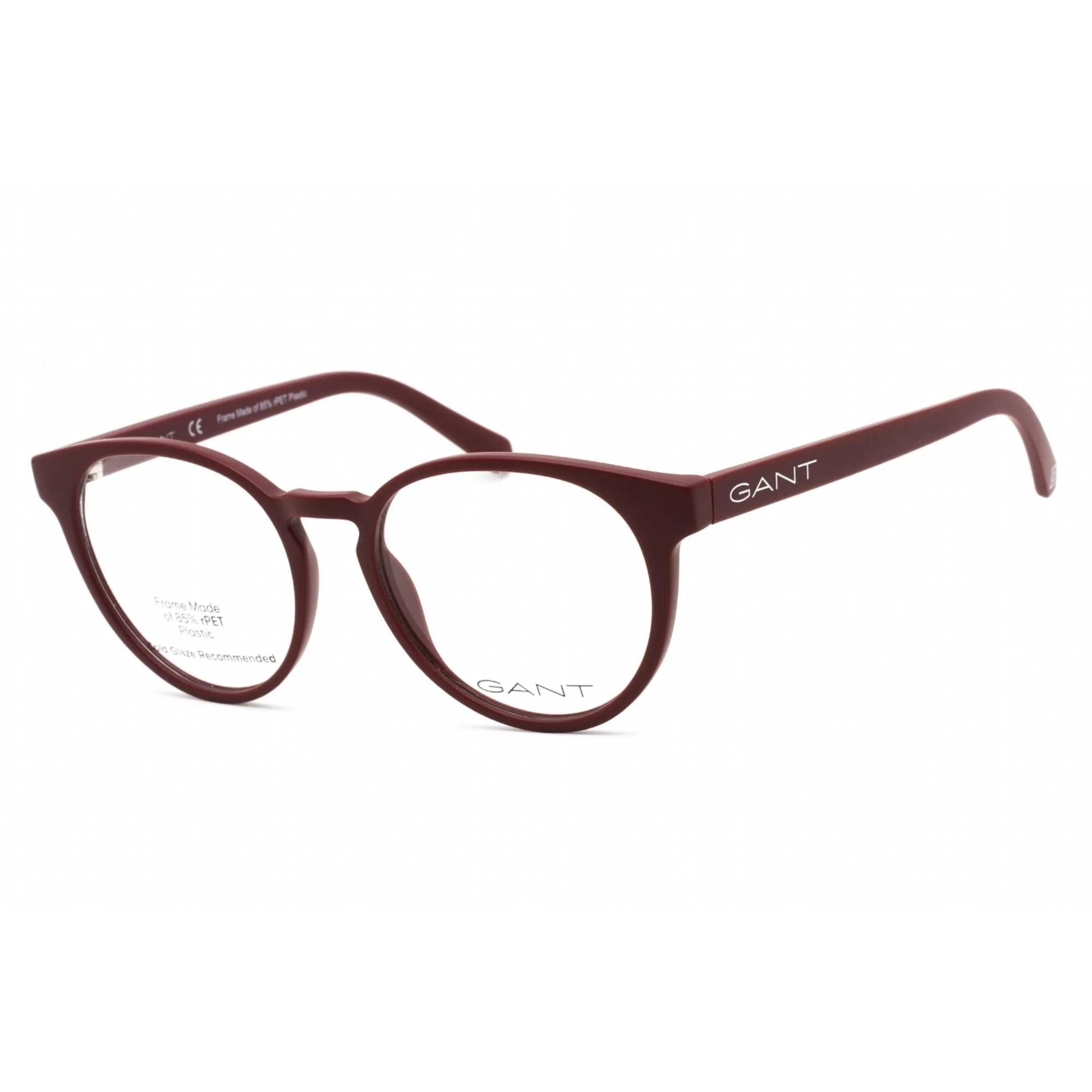 Gant Men's Eyeglasses - Full Rim Round Shape Matte Bordeaux Plastic Frame | GA3265 070