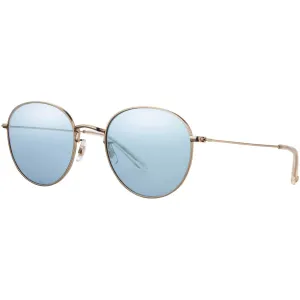Garrett Leight Women's Sunglasses - Gold-Prosecco Round Frame | PALOMA MG-PRO/SFSKLM