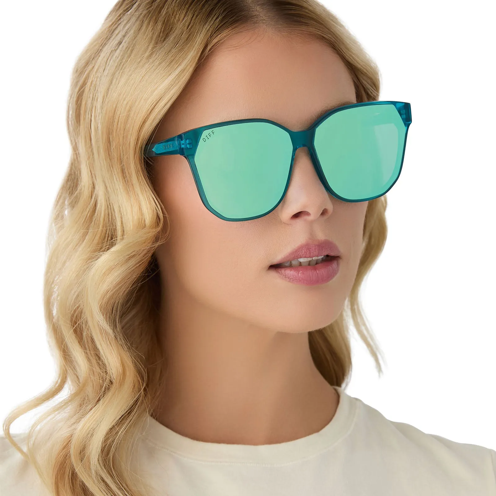 GIA - TURQUOISE ICE CRYSTAL   TURQUOISE ICE MIRROR SUNGLASSES