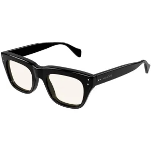 Gucci Men's Sunglasses - Black Acetate Full Rim Square Frame Clear Lens | GG1365SA 001