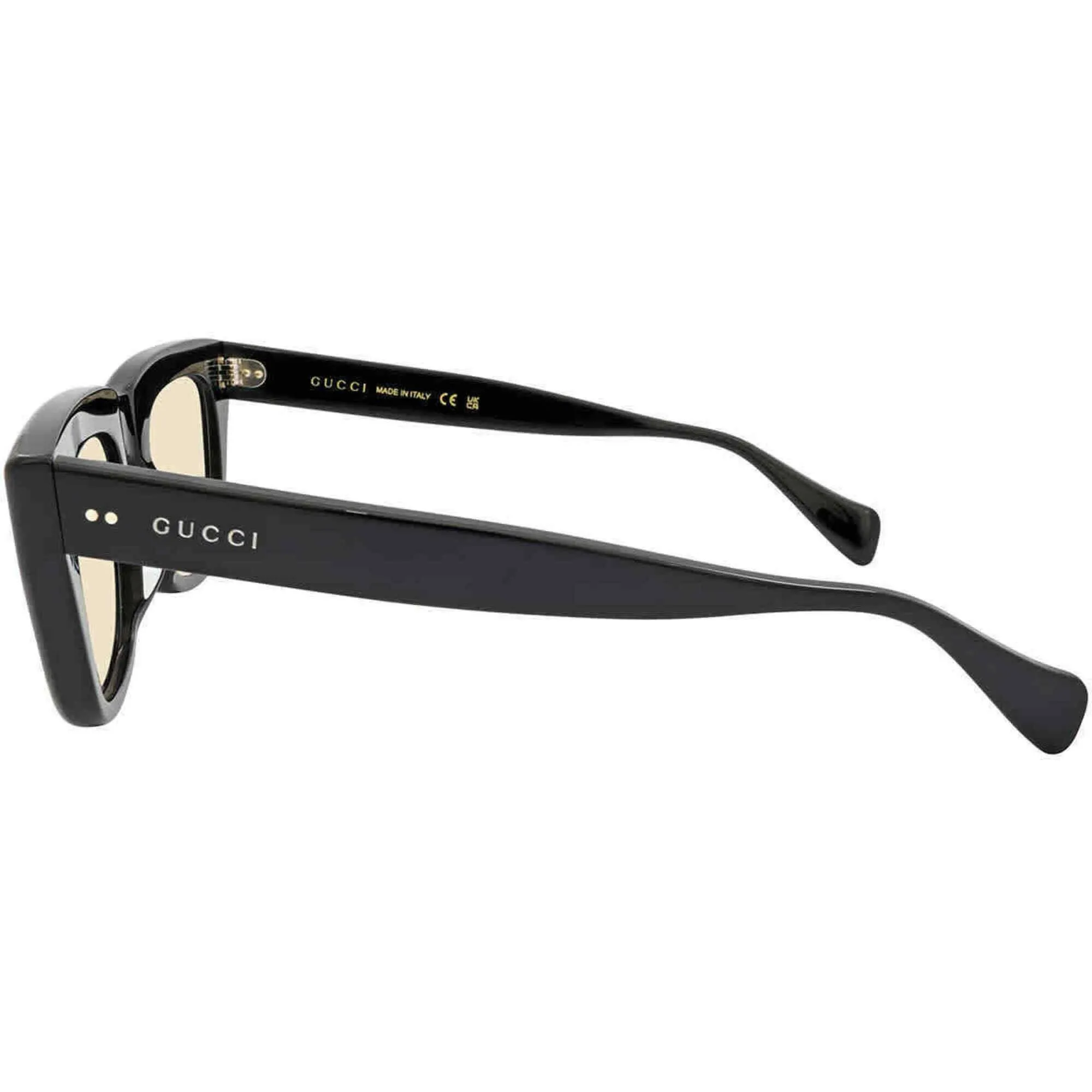 Gucci Men's Sunglasses - Black Acetate Full Rim Square Frame Clear Lens | GG1365SA 001