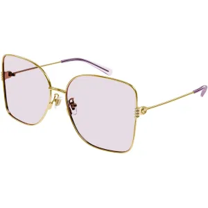 Gucci Women's Sunglasses - Gold Metal Butterfly Shape Frame Pink Lens | GG1282SA 004