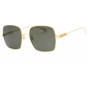 Gucci Women's Sunglasses - Gold Oversized Full Rim Metal Frame Grey Lens | GG1434S 001