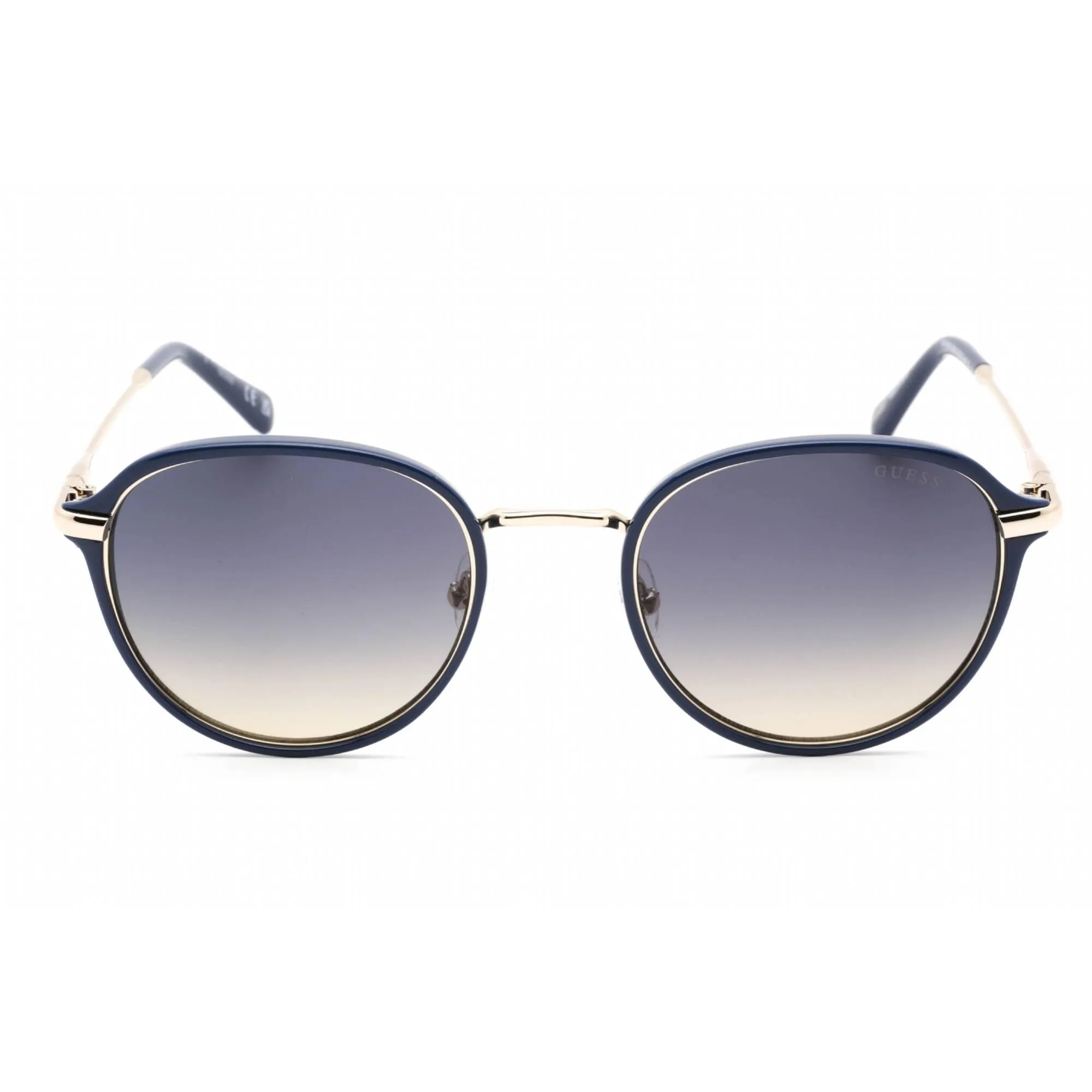 Guess Men's Sunglasses - Full Rim Shiny Blue Injected Propionate Round | GU00068 90W