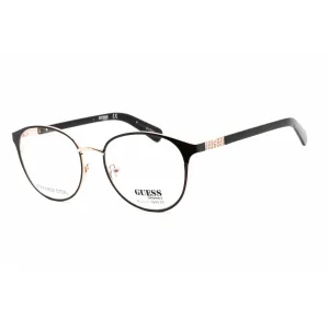 Guess Unisex Eyeglasses - Clear Lens Black/Other Metal Round Shape Frame | GU8254 005