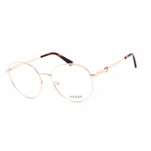 Guess Women's Eyeglasses - Full Rim Round Shiny Rose Gold Metal Frame | GU2812 028