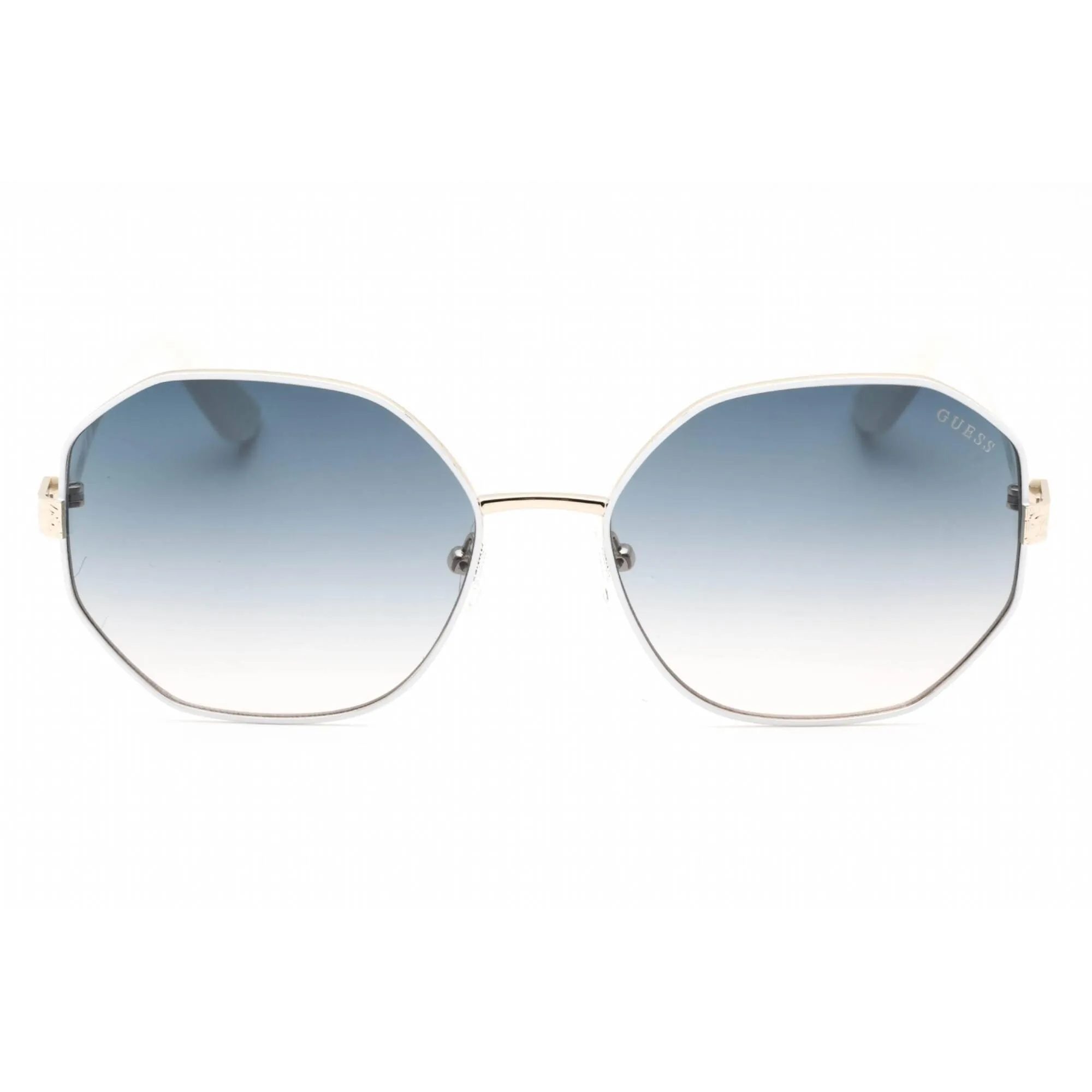 Guess Women's Sunglasses - Adjustable Nose Pad White Metal Round Frame | GU7880-H 21W