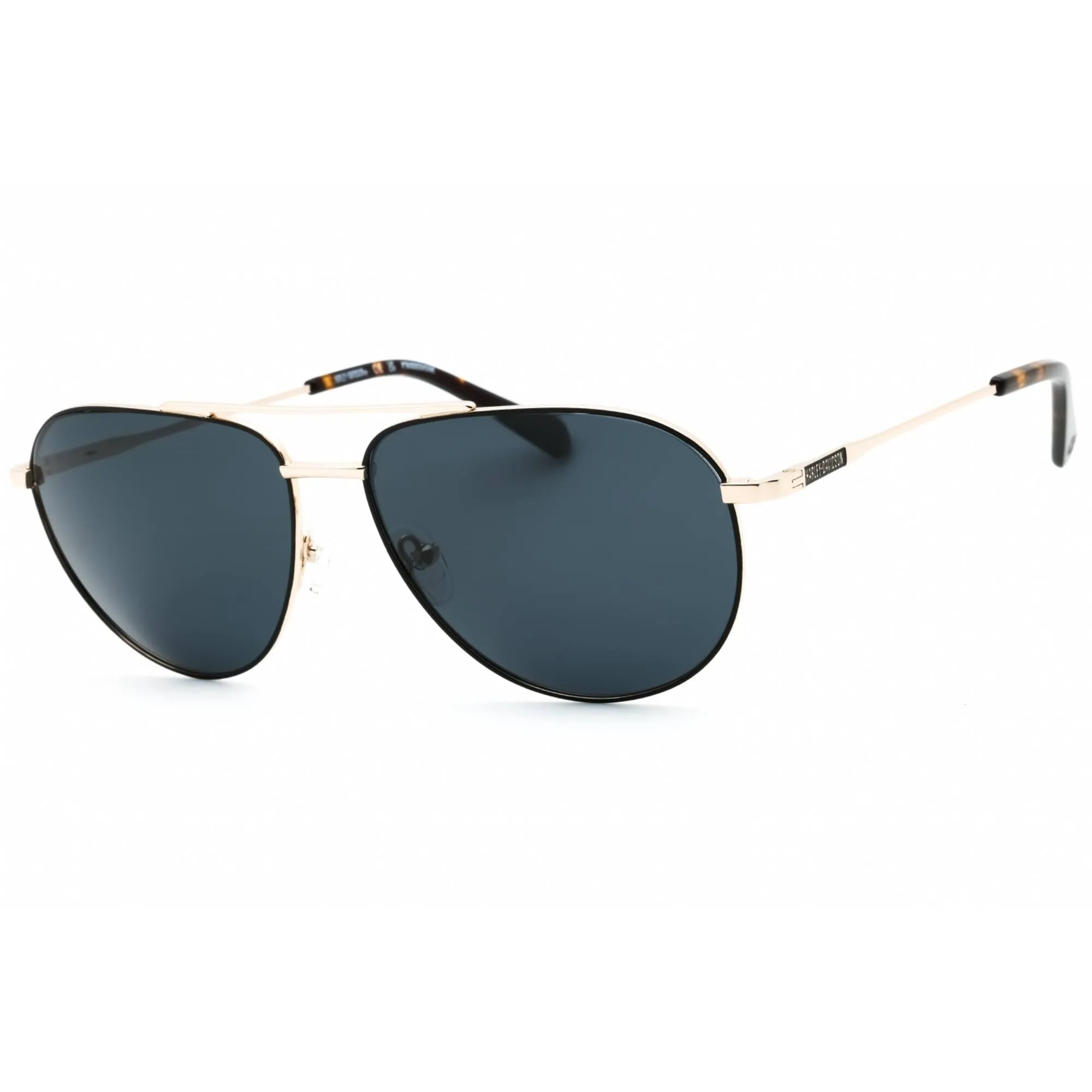 Harley Davidson Men's Sunglasses - Black/Other Aviator Frame Smoke Lens | HD1012X 05D
