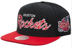 Houston Rockets HWC Team Script 2.0 Mitchell & Ness Snapback Hat