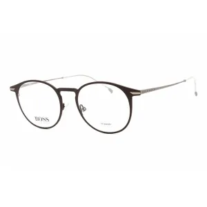 Hugo Boss Men's Eyeglasses - Full Rim Matte Brown Metal Round | BOSS 1252 04IN 00