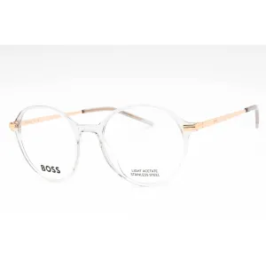 Hugo Boss Women's Eyeglasses - Grey Gold Plastic Round Shape Frame | BOSS 1664 0FT3 00