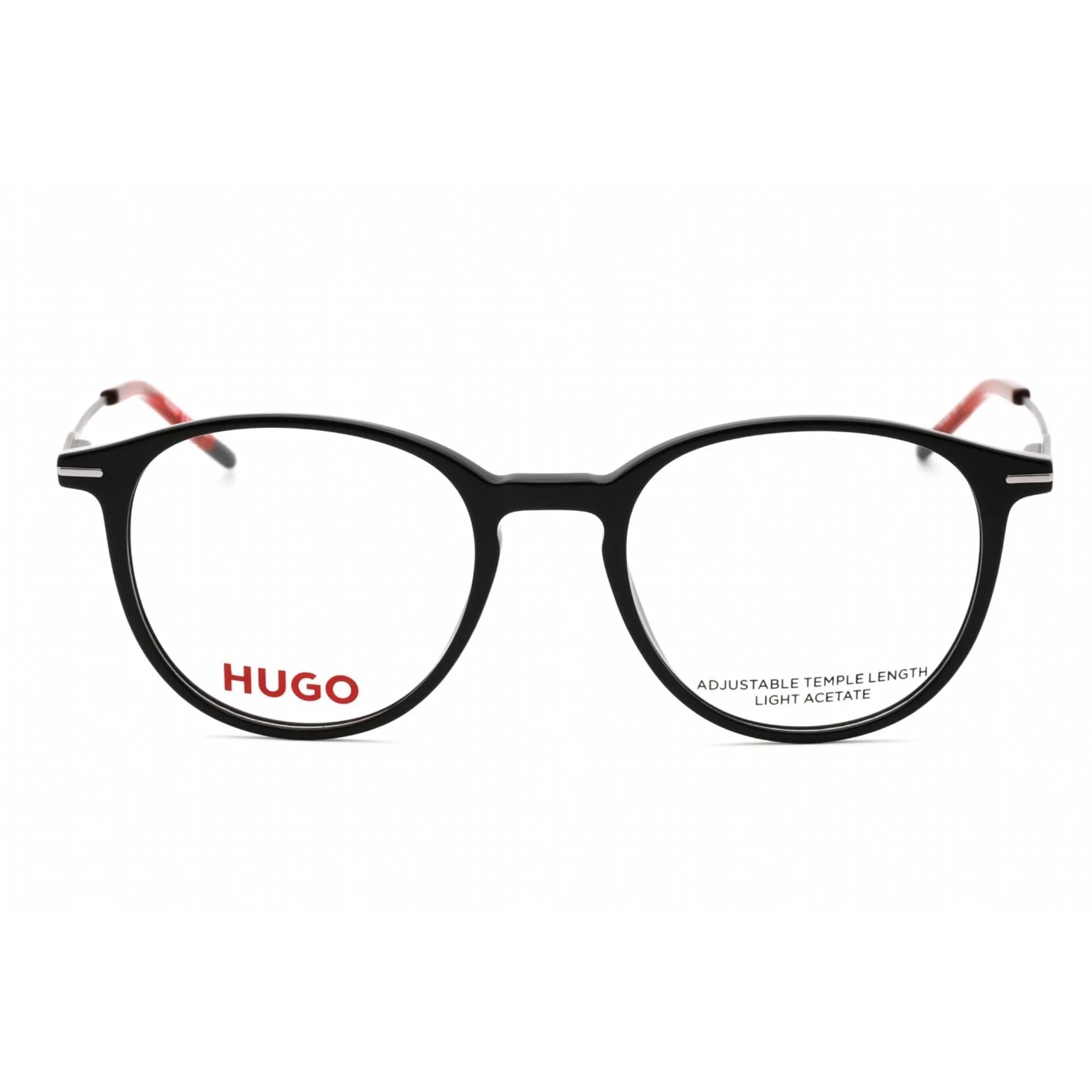 Hugo Men's Eyeglasses - Black Metal Round Full Rim Frame | HG 1206 0807 00